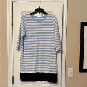 Gently worn J Jill Striped Blue and White Dress. Size PM